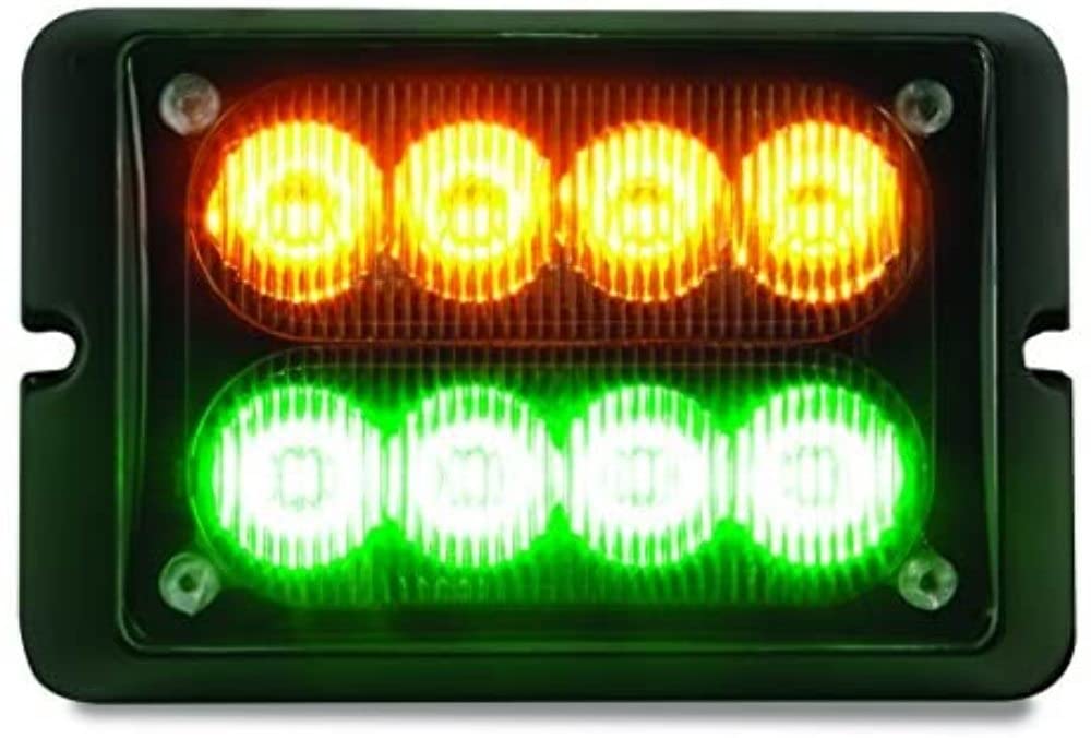 Amber/Green Custer STR8AG 8 LED w/ 15 Flash Patterns