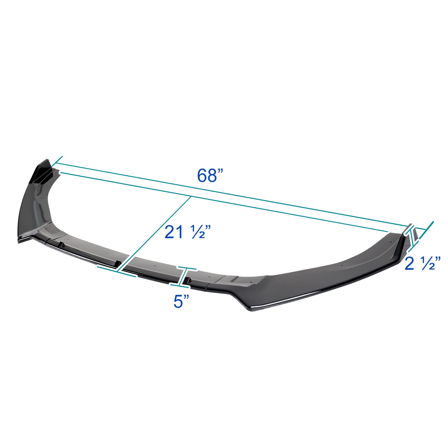 Glossy Black Spec-D Tuning Front Bumper Lip Compatible with 2014-2020 Volkswagen Golf Mk7