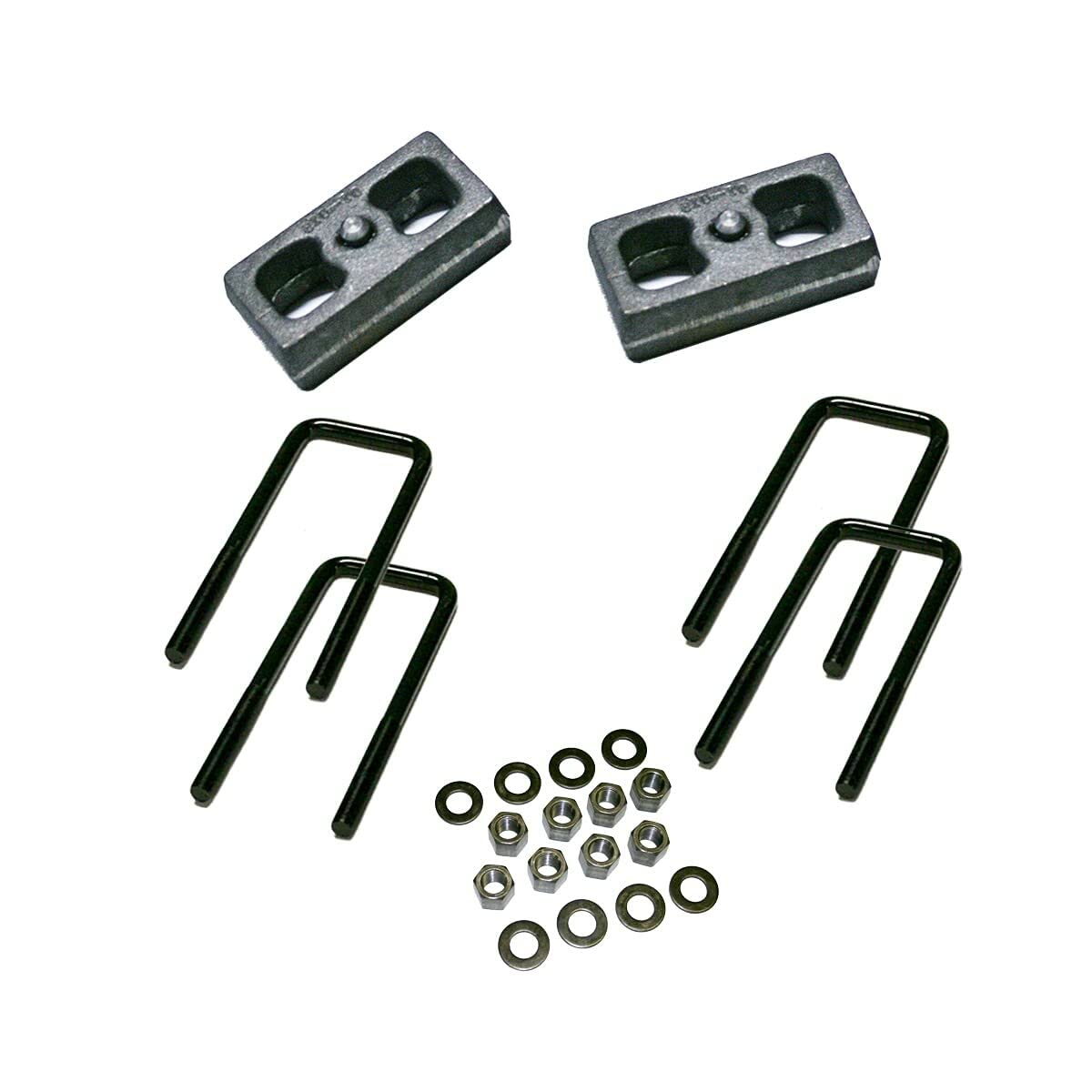 SUPERLIFT SUSPENSION RealTruck 2" Block Kit for Suburban/Blazer/Tahoe | Rear Lift Blocks, U-Bolts, & Hardware | 3225 | Fits 1988-1998 GM 1500 Pickup & 1992-1999 1500 Suburban, Blazer, and Tahoe