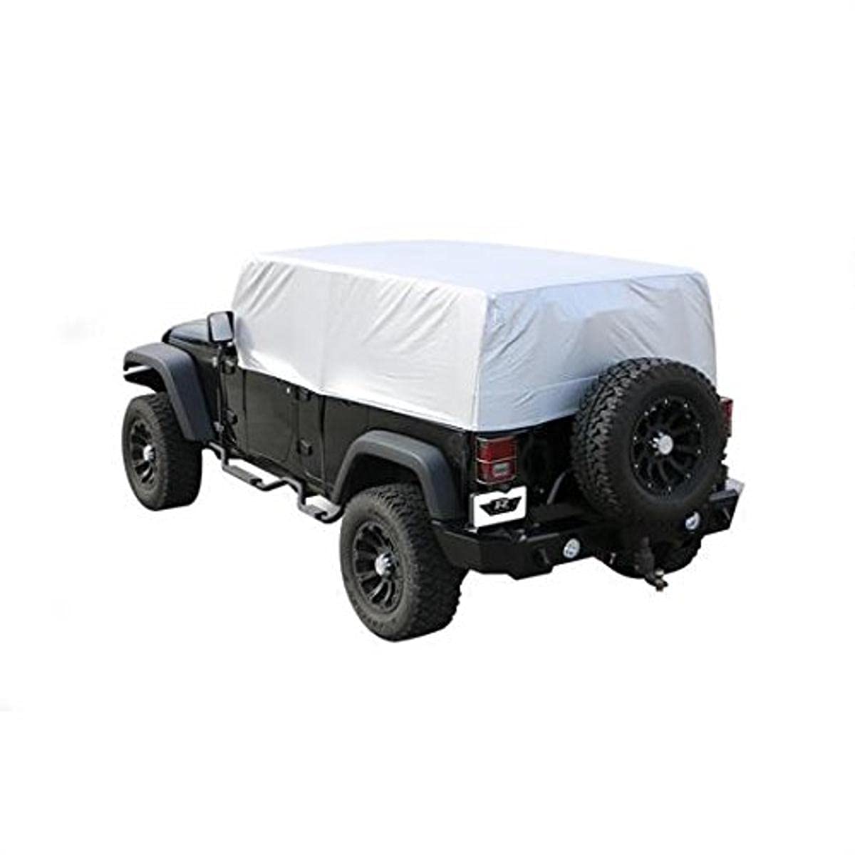 Water Repellent Multiguard Cab Cover for Jeep Wrangler JK RAMPAGE PRODUCTS | Fits Over Installed Top, Flannel Inner Liner, Silver | 2264 | Fits 2007-2018 Jeep Wrangler JKU 4-Door