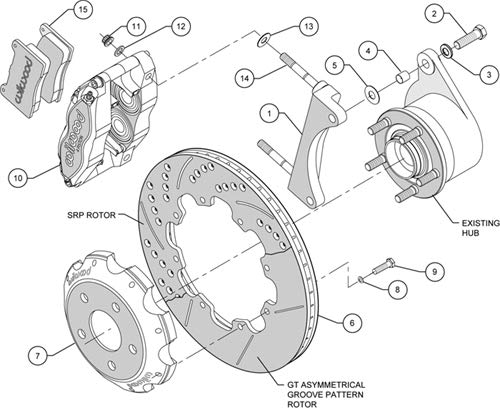12.00" DPR-DS Front Kit, Drilled, Red