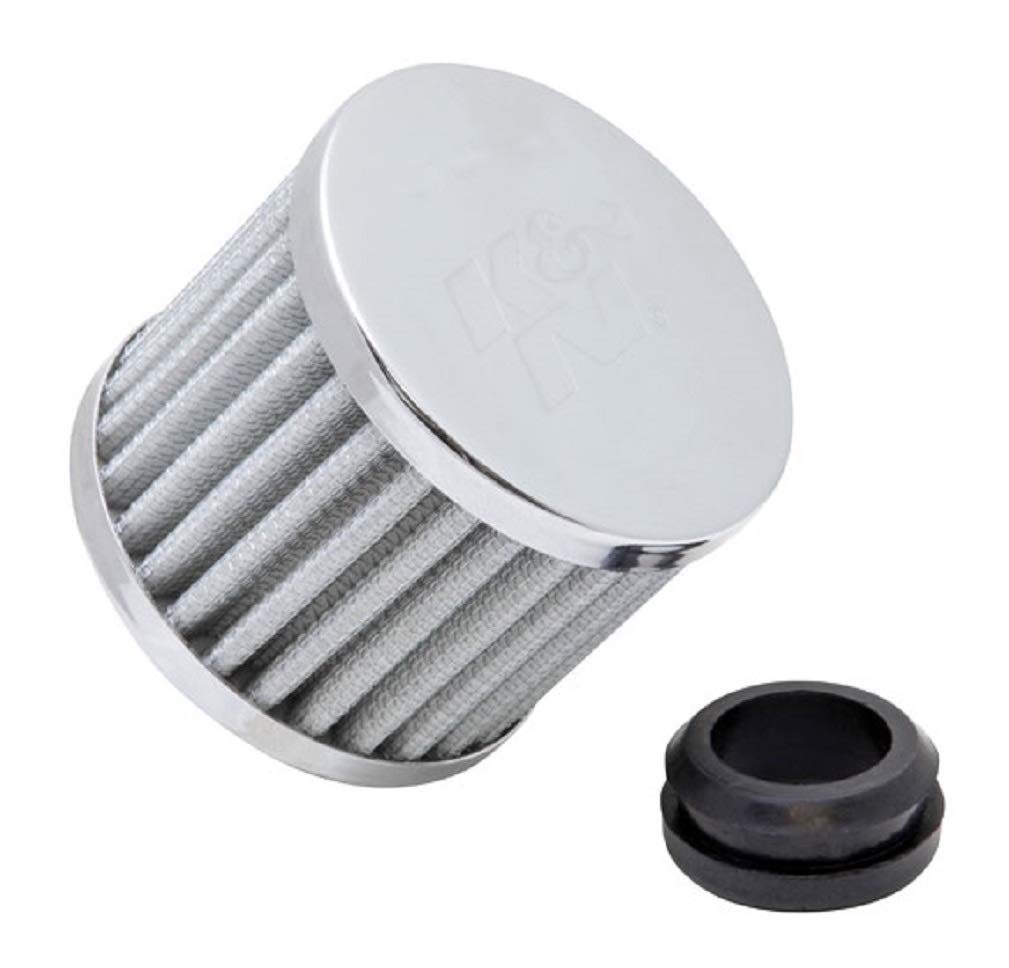 K&N Air Filter/Breather Vent: High Performance, Premium, Washable, Replacement Engine Filter: Flange Diameter: 1 in, Filter Height: 2.5 in, Flange Length: 1 in, Shape: Breather, 62-1590WT