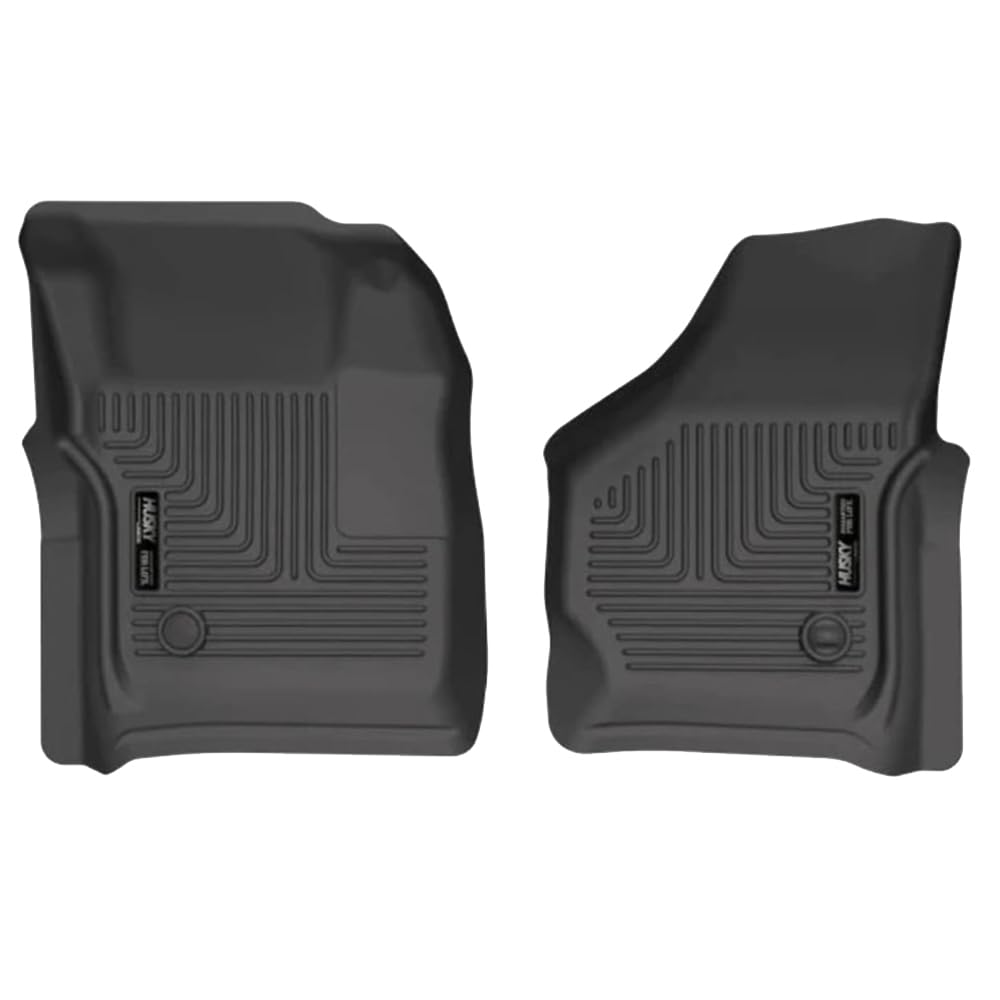 Weatherbeater Husky Liners Floor Mats | Fits 1999-2007 Ford F-250/F-350 (All Cab Sizes) Without Manual Shifter | Front Row, 2-pc Black - 13481