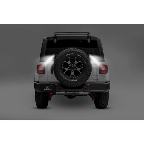 ZROADZ LED Rear Tire Kit - Compatible w/ 2019-2022 Jeep JL - Incl. (2) 3 Inch Pod Lights - Mild Steel Gloss Black Finish - Bolt-On Easy Installation - PN #Z394951-KIT