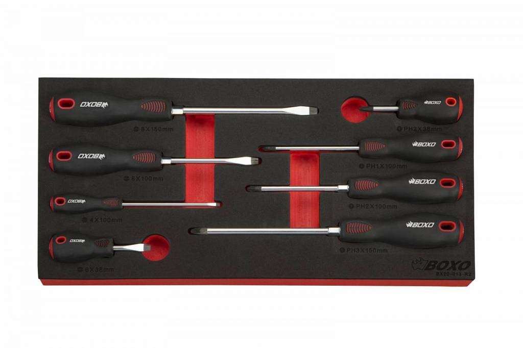 BOXO 3-Drawer Hand Carry Box with 185-Piece Metric and SAE Tool Set,Boxo ECC20301-003R2-BK