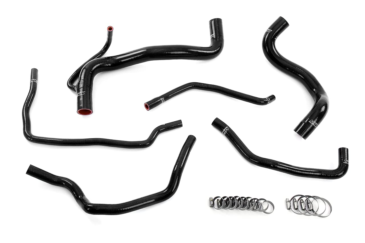 HPS Performance Black Silicone Radiator, Heater, And Coolant Expansion Tank Hoses Compatible for 2008-2015 Scion xB 2.4L, 57-2149-BLK