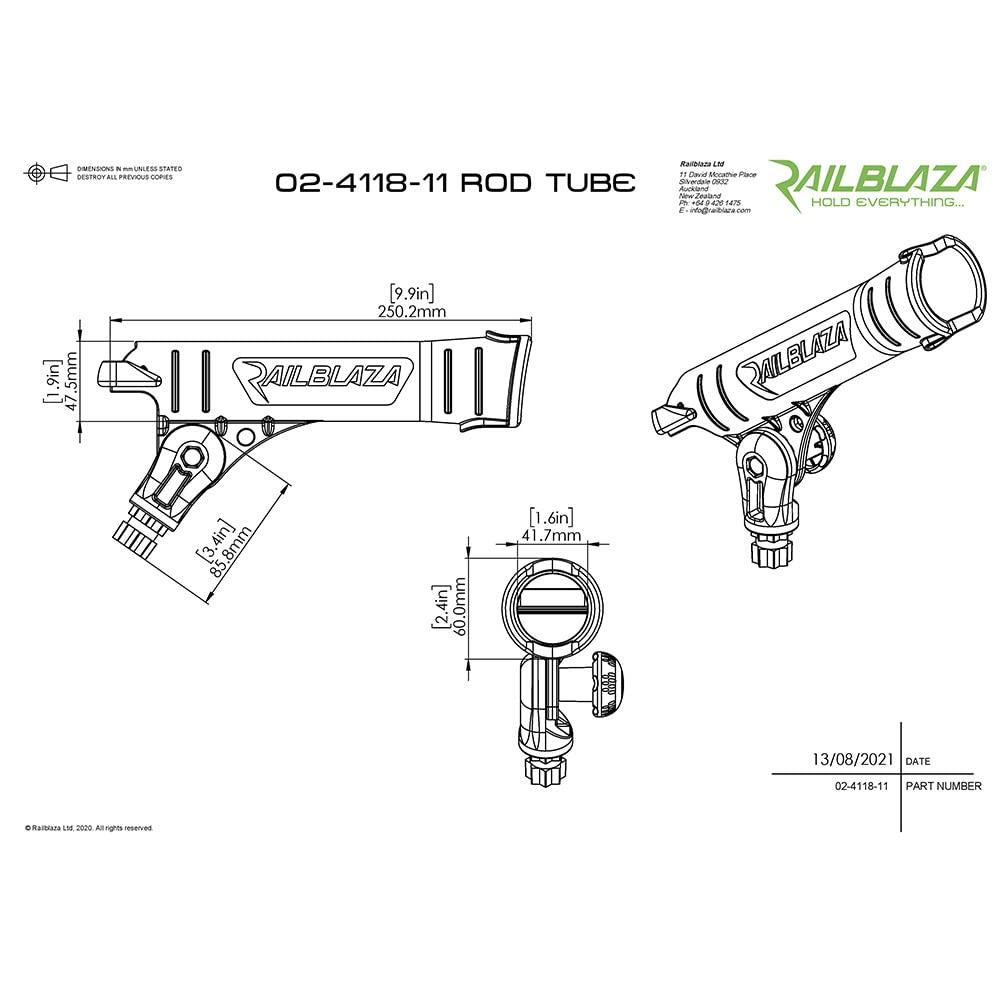 ROD RAILBLAZA TUBE ONLY (BLACK)