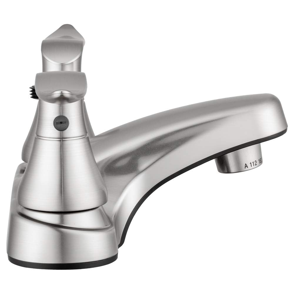 Dura Faucet RV Bathroom Faucet DF-PL720LH-SN with Winged Levers and Shower Hose Diverter (Brushed Satin Nickel)