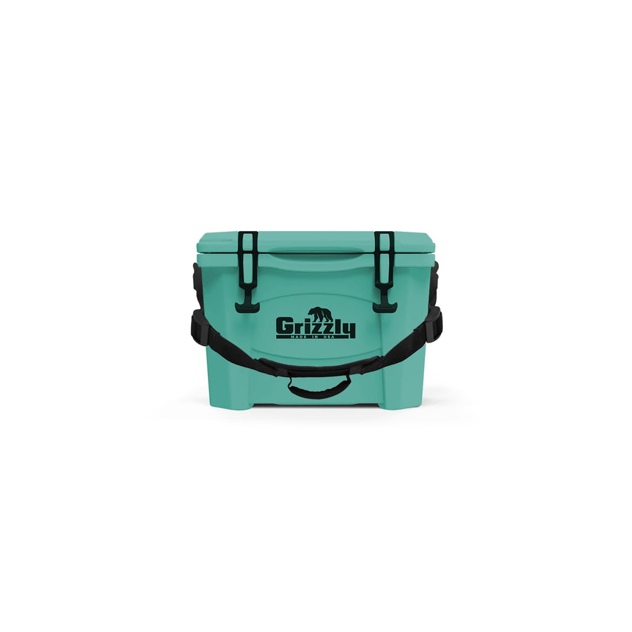 15 Cooler Grizzly | 15 qt Ice Chest Durable Rotomolded Insulated | Made in USA | Warranty for Life | For Beach Boat Camping Fishing Hunting | G15 | Seafoam