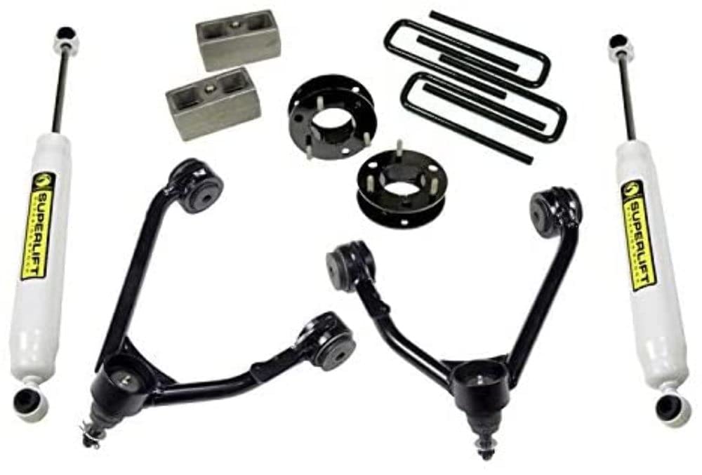SUPERLIFT SUSPENSION RealTruck 3.5" Lift Kit | Complete Lift Kit with Rear Shadow Series Shocks & Upper Control Arms | 3800 | Fits 2014-2019 Chevrolet Silverado/GMC Sierra 1500 2WD Legacy
