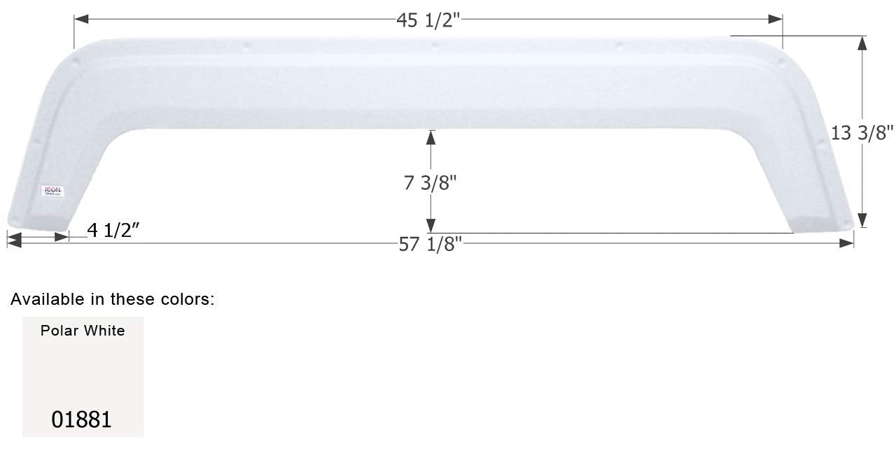 Fender Skirt ICON, Tandem, Fleetwood, FS1881, Polar White