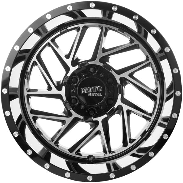 16X8 Moto Metal 5X5.0 4.26-6mm GLOSS BLACK MACHINED - MO98568050306N