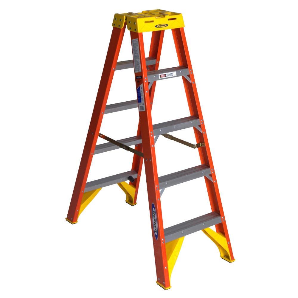 Twin Werner Step Ladder (T6205), Fiberglass