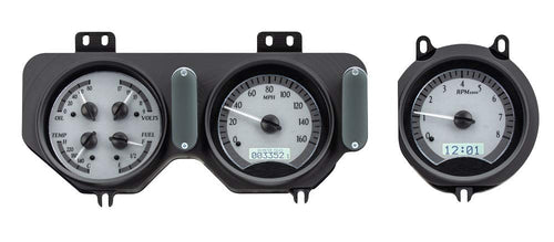 Dakota Digital VHX System-Silver Alloy Style Face Compatible with 1968 Pontiac GTO w/White Display