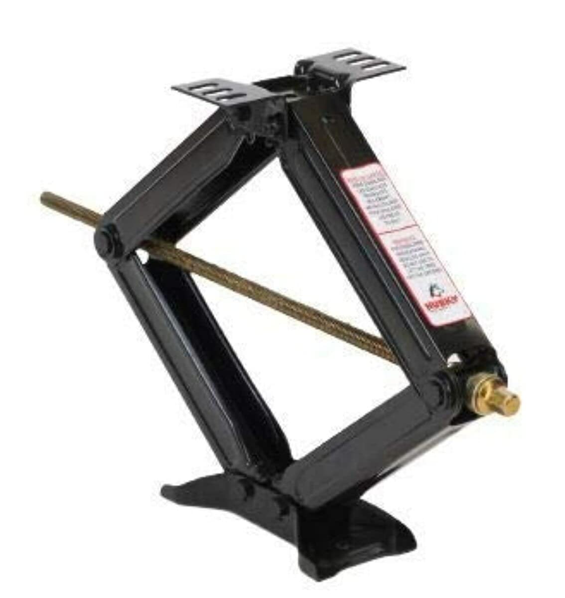 Leveling Jack Husky Towing 88121 for RV Frame Manual Scissor Jack 5000 lb Capacity Square Support Brackets 24 Inch Max Lift Black Powder Coated Steel Set of 2 with Crank Handle