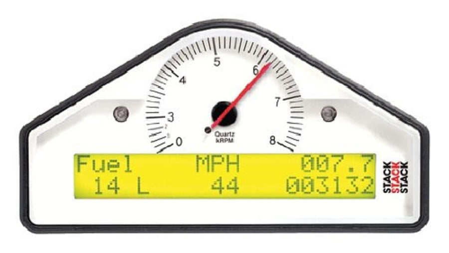 Street Dash Auto Meter: Wht, 0-3-10.5K RPM (Bar, Deg. C, Km/H)