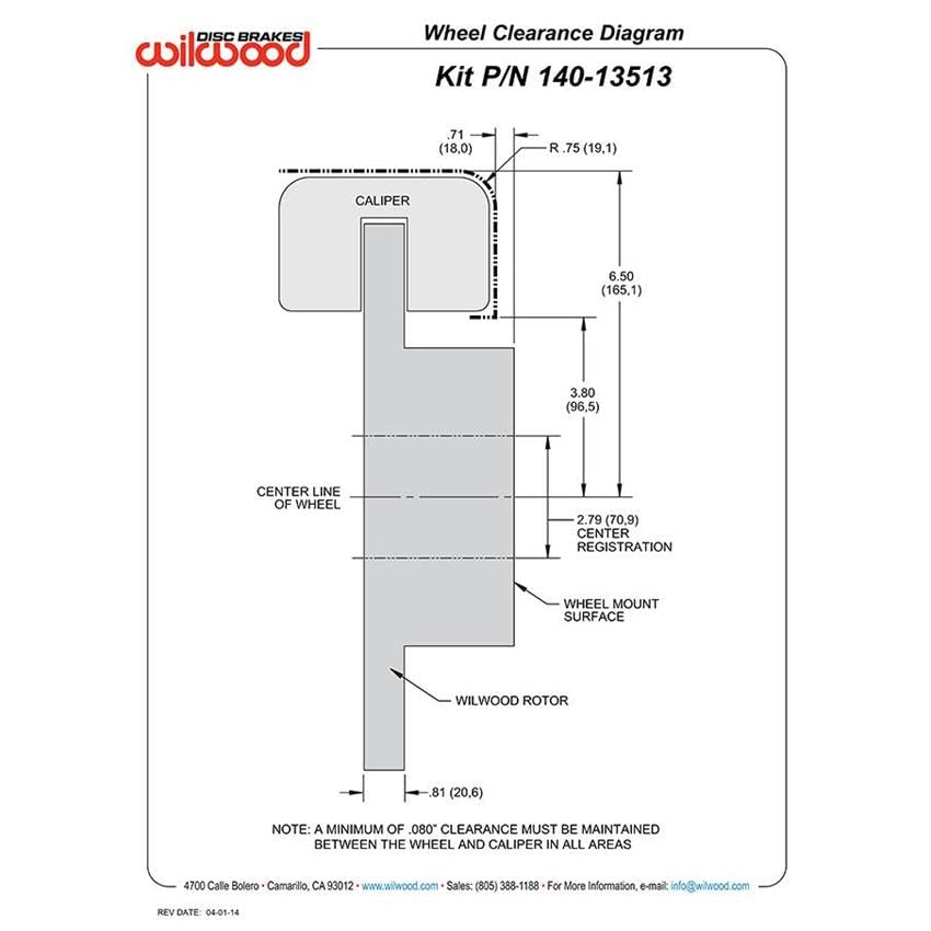 P-Brake Kit FDP-LP 11.00", Drill-Red