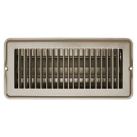 H874 RV Designer Metal Floor Register with Damper, 10 inch x 4 inch, Tan, Interior Hardware