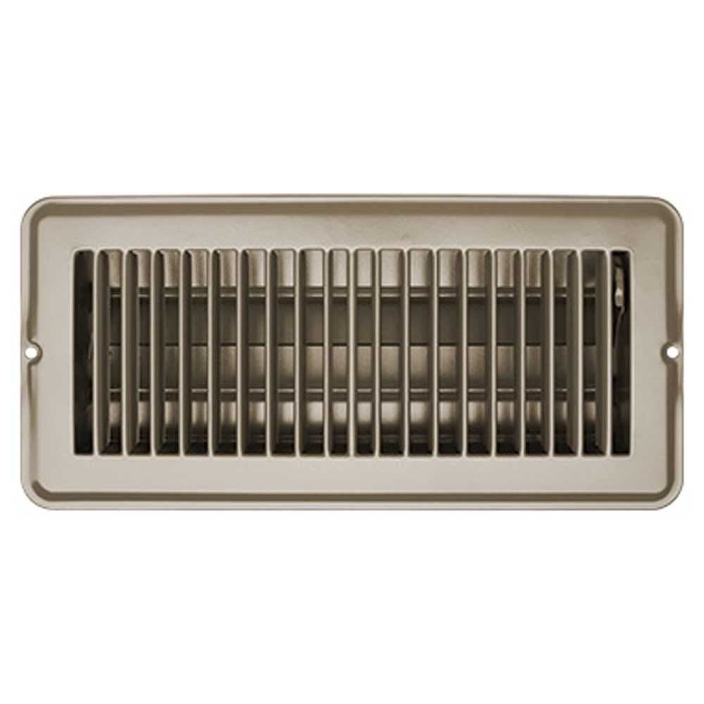 H874 RV Designer Metal Floor Register with Damper, 10 inch x 4 inch, Tan, Interior Hardware