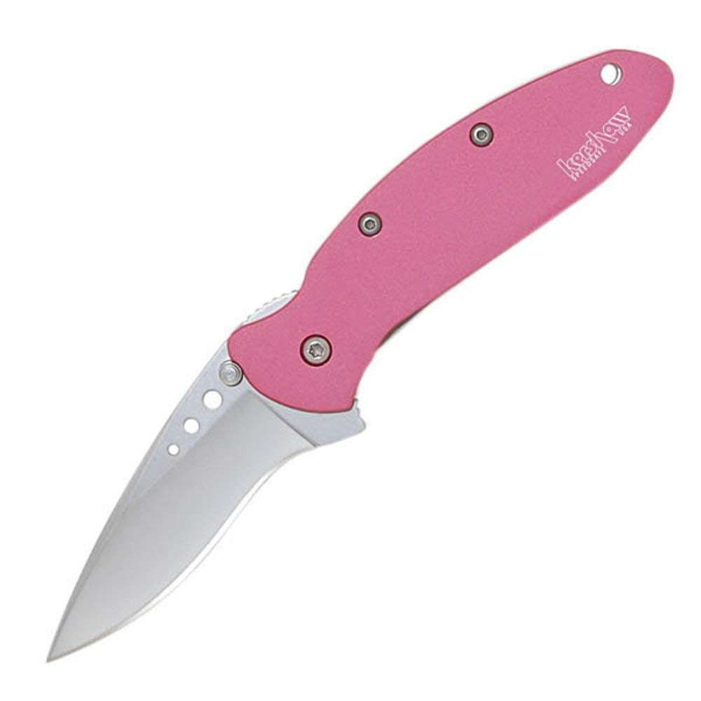 Kershaw Pink Chive Pocket Knife, 1.9" 420HC Steel Blade, 410 Stainless Steel Handle, Assisted Opening with Flipper, Small EDC