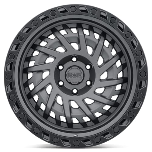 Black Rhino SHREDDER Hard Alloys 17X9, 5X5.0, 4.29, -18mm MATTE GUNMETAL W/ BLACK RING - 1790SHD-85127G71