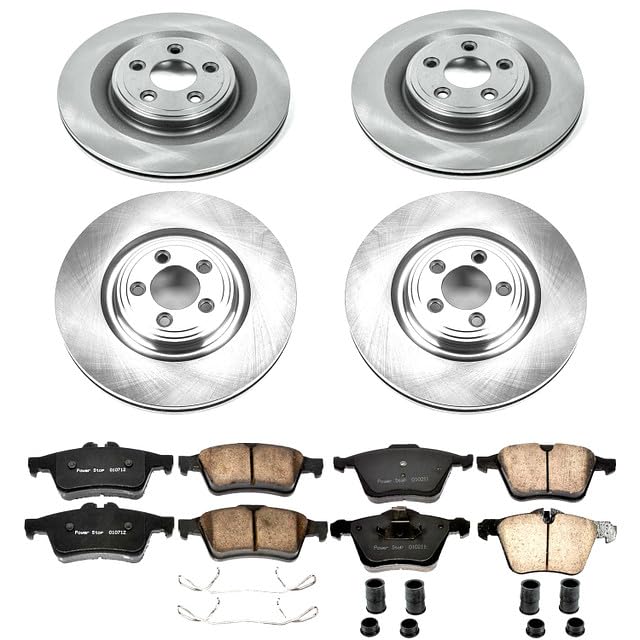 Power Stop KOE5639 Replacement Brake Kit-OE Front and Rear Brake Rotors & Ceramic Pads For Jaguar S-Type, Jaguar Super V8, Jaguar, Jaguar XJR, Jaguar XKR [Model Specific]