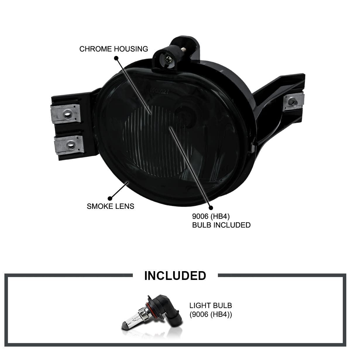 Smoke SPEC-D TUNING Fog Lights + Bulbs + Switch Compatible with 2002-2008 Dodge Ram 1500 2500 3500, 2004-2006 Dodge Durango, L+R Pair Assembly