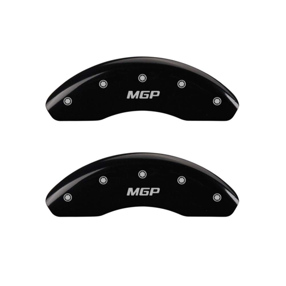 MGP 55004FMGPBK Caliper Covers Black Powder Coat Finish, Silver Characters, Set of 2