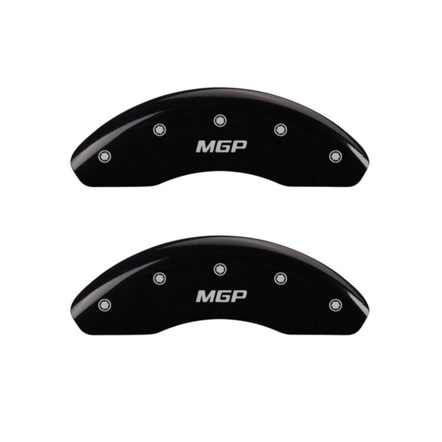 MGP 55004FMGPBK Caliper Covers Black Powder Coat Finish, Silver Characters, Set of 2