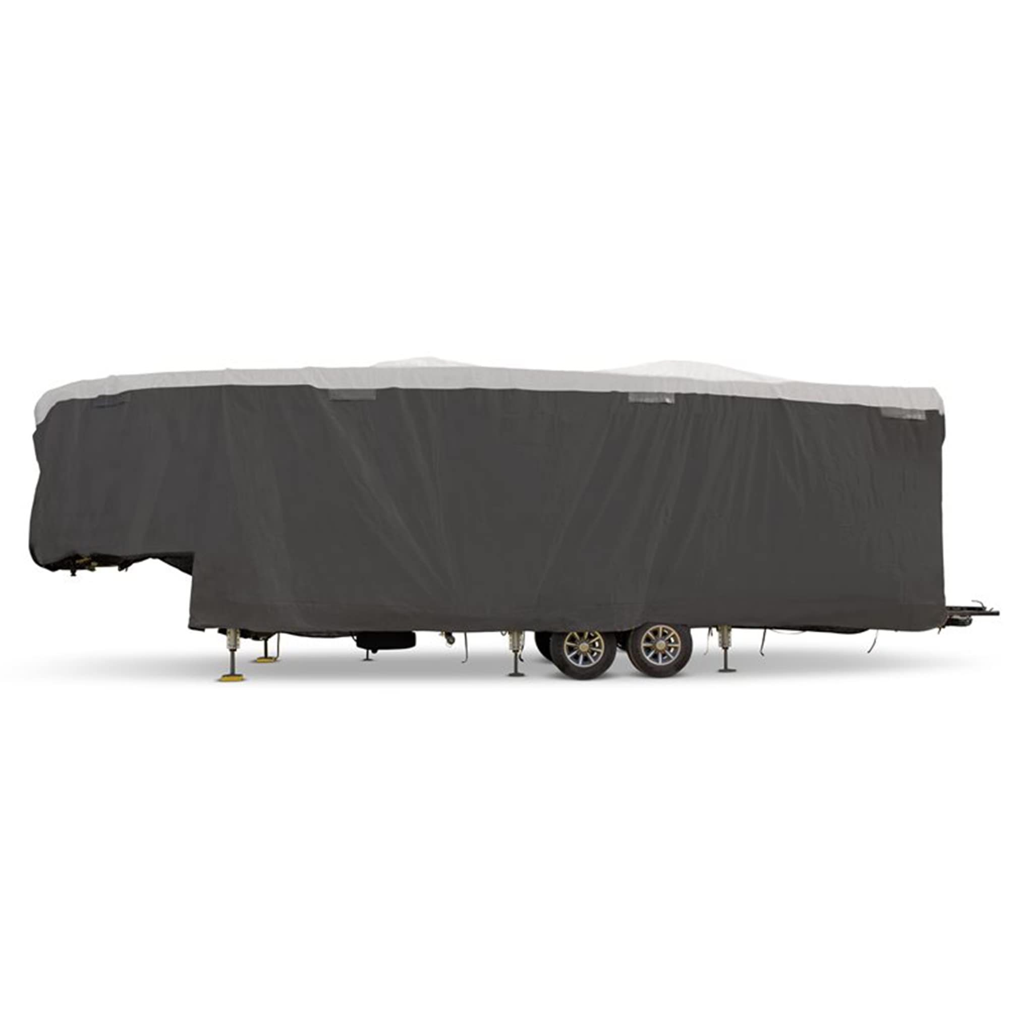 Camco RV Cover ULTRAGUARD - Fits 34 to 36 Inches 5th Wheel Trailer Cover - Features Secure Cinching Straps, Zippered Entry Doors, and Covered Air Vents (45756)
