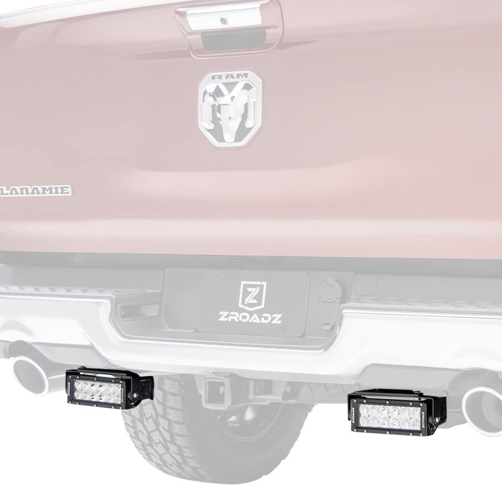 Under Rear Bumper ZROADZ LED Mounting Bracket & Kit - Compatible w/ 2019-2022 Ram 1500 - with (2) 6 Inch LED Lights (Included) with Wiring Harness - PN Z384721-KIT