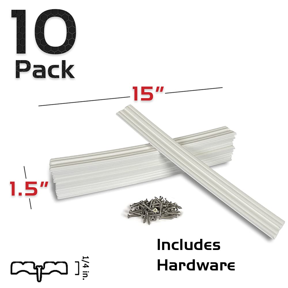 Marine Caliber Trailer Bunk Slides, 1.5" X 15", 10-Pack, White