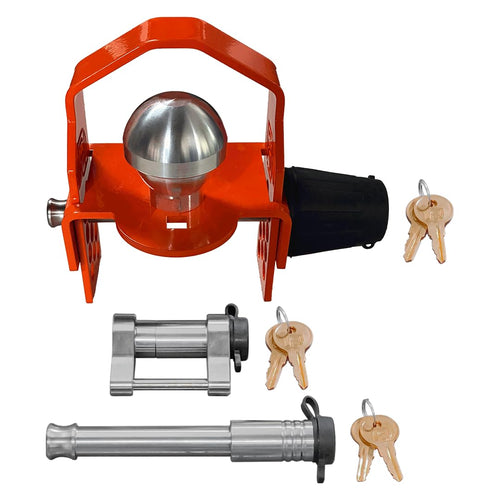 Security InfiniteRule 61634 | 3 Pack, Keyed Alike, Trailer Coupler Lock for 1-7/8", 2", & 2-5/16" Ball - Includes 1-5/8" Latch Lock & 2.5" Receiver Lock