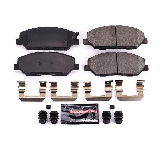 Power Stop Z23-1384 Z23 Evolution Sport Carbon Fiber Infused Ceramic Brake Pads with Hardware For Hyundai Genesis 2009-2011 [Model Specific]