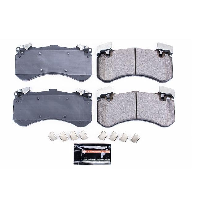 Power Stop Z23-1575 Z23 Evolution Sport Carbon Fiber Infused Ceramic Brake Pads with Hardware For Audi A8 Quattro, Audi S6, Audi S7, Audi S8 [Model Specific]