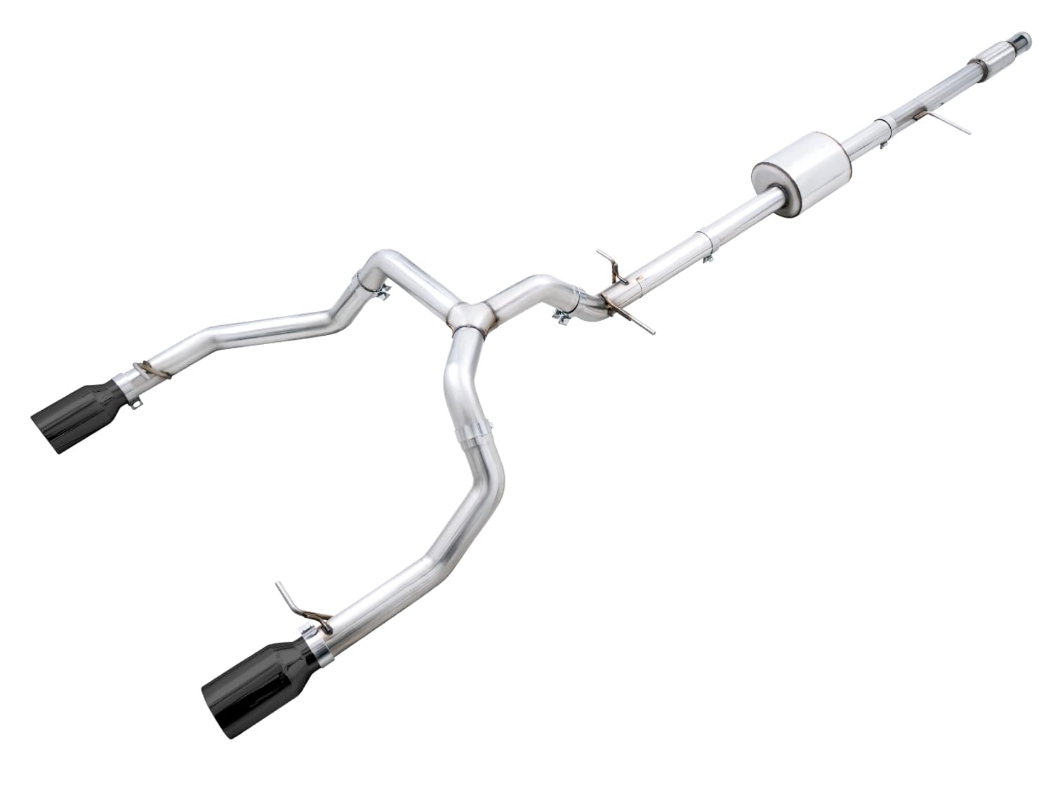 4th Gen GM 1500 AWE Tuning 5.3L 0FG Catback Split Rear Exit (Flat Bumper) - Quad Diamond Tips - 3015-33206
