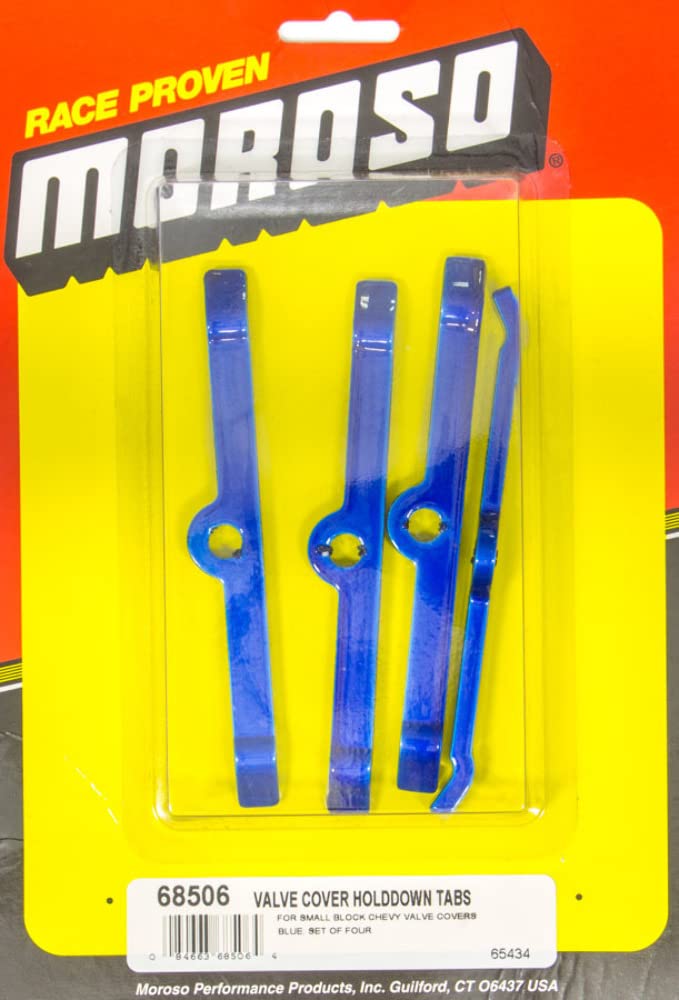 Blue Powdercoated Moroso 68506 Valve Cover Hold-Down Tabs - Set of 4