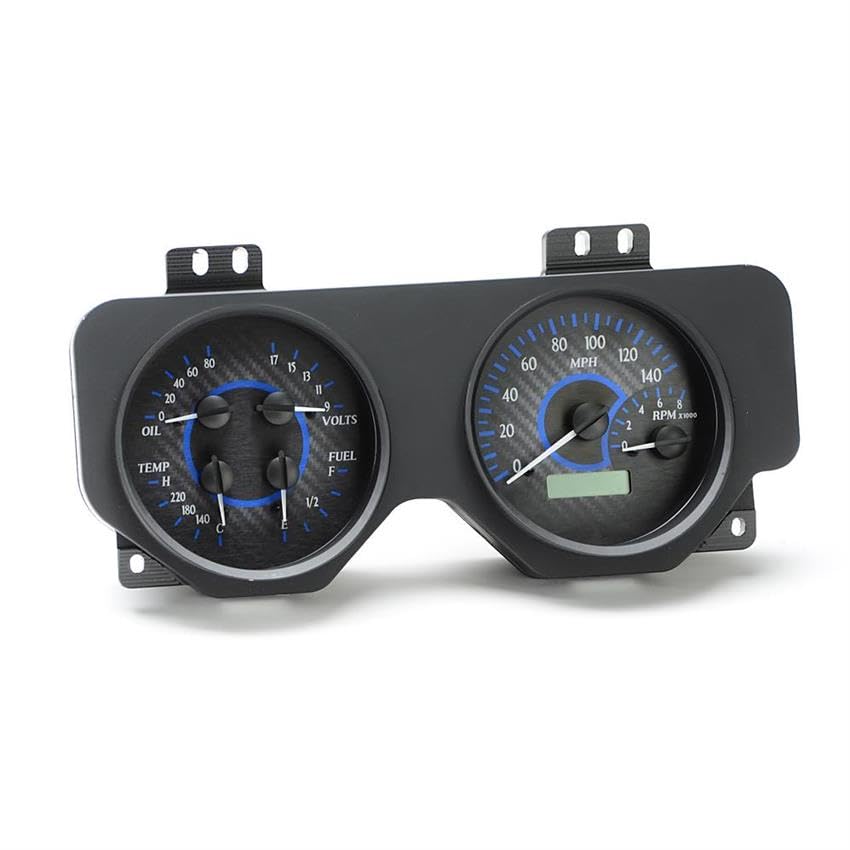 Dakota Digital VHX-69P-FIR-C-B Analog Dash Gauge System Compatible with 1969 Pontiac Firebird Carbon Fiber Blue Backlighting