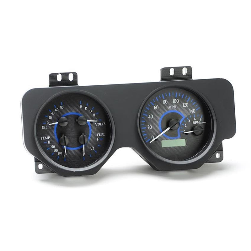 Dakota Digital VHX-69P-FIR-C-B Analog Dash Gauge System Compatible with 1969 Pontiac Firebird Carbon Fiber Blue Backlighting