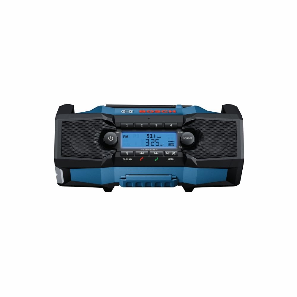 18V Cordless BOSCH Jobsite Radio with Bluetooth 5.0 - Portable, Durable, Enhanced Bass, USB Charging, AUX Input (Battery Not Included)