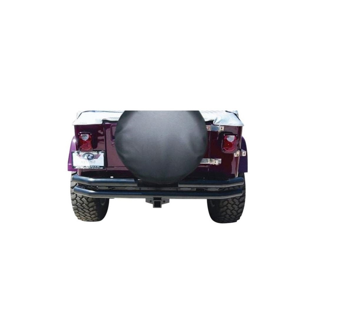 Tire Cover RAMPAGE PRODUCTS w/ Camera Slot for 33"-35" Tire | Black | 773565 | Fits 2018-2025 Wrangler JL/JLU Sport/Sport S/Rubicon/Sahara