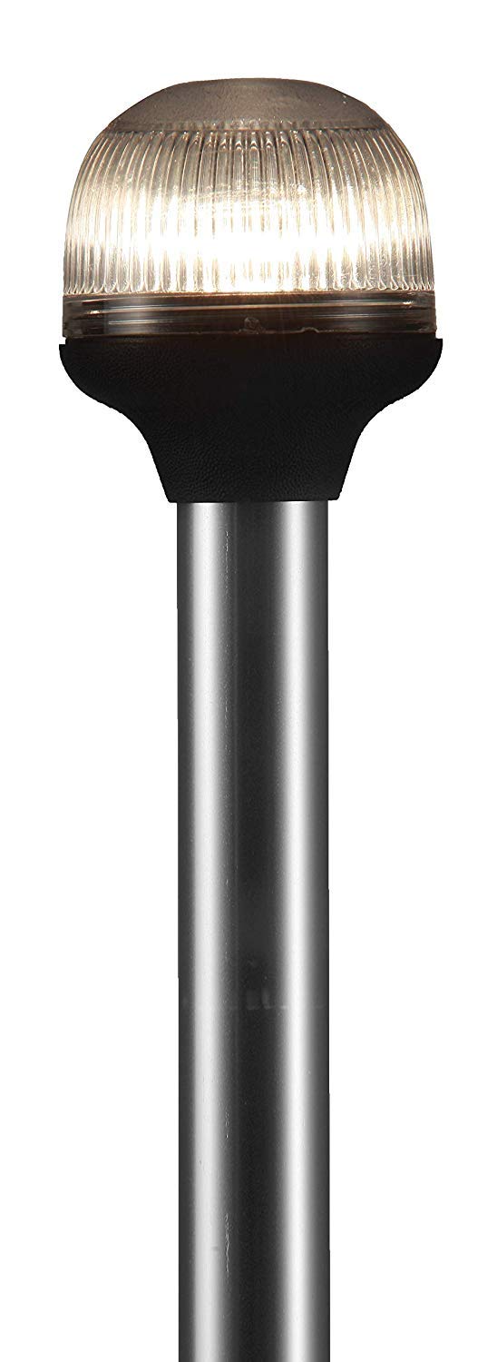 Folding 12-Inch All-Round Attwood Marine Boat Incandescent Pole Light, Silver, One Size