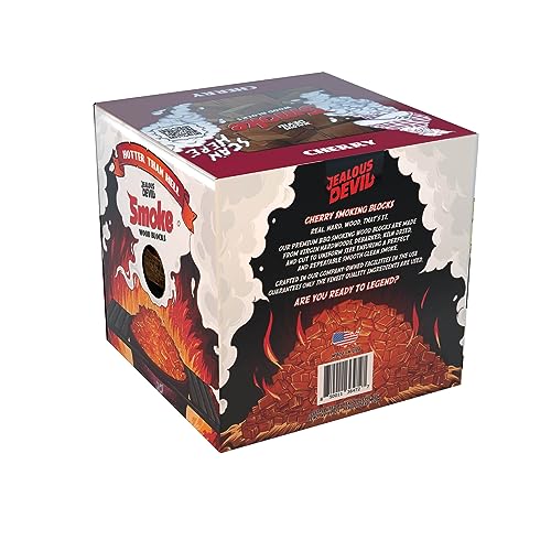 Premium Smoke Cherry Wood Blocks, 430 cu. in. - 100% Natural Wood Chunks Ideal for Smokers, BBQ, and Grilling