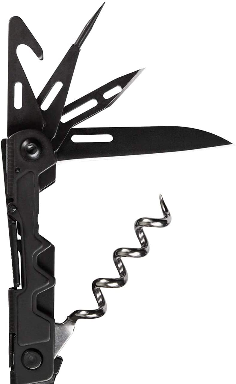 SOG Mini PowerLitre Utility Multi-Tool w/ 19 Lightweight Tools, Compact 5 Inch Long Utility Tool with Knife, Screwdriver, Hex Bit Holder, Black