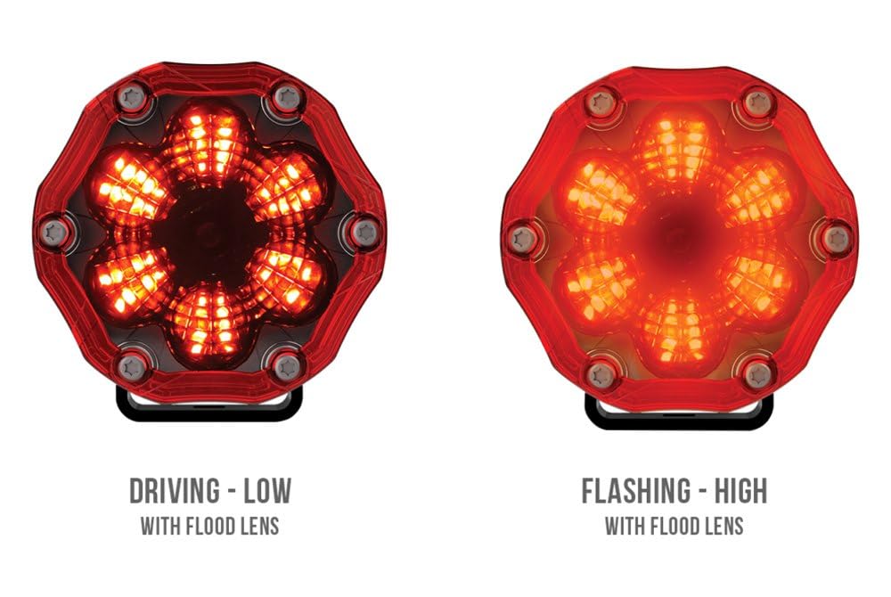 Round LED Warning Light J.W. SPEAKER, Model Trail 6 Flash