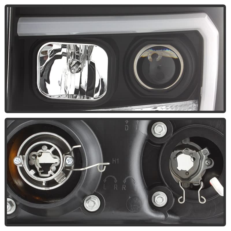 GMC Sierra 1500/2500/3500 07-13 Spyder Auto 5083630 / GMC Sierra Denali 08-13 / GMC Sierra 2500HD/3500HD 07-13 Version 2 Projector Headlights - Light Bar DRL LED - Black