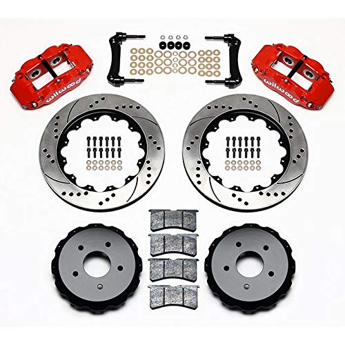 Wilwood Superlite Narrow 4R Rear Kit 14.00in Drill Red 97-04 Corvette C5/Z06 05-13 C6