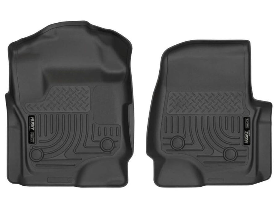 Husky Liners Floor Mats Weatherbeater | Fits 2017-2025 Ford F-250/F-350/F-450 SUPERCREW & SUPERCAB ONLY with Factory Vinyl Flooring | Front Row, 2-pc Black - 13321