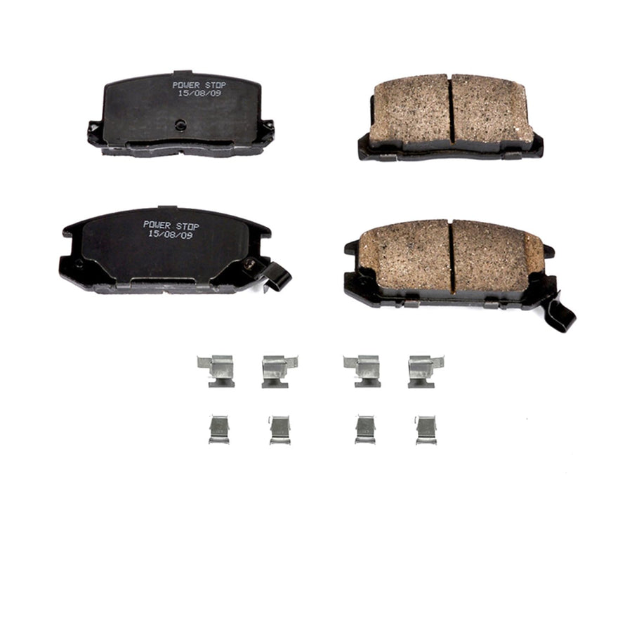 Rear Brake Kit Power Stop For Toyota MR2 1985-89 - Ceramic Brake Pads With Installation Hardware, 17-309