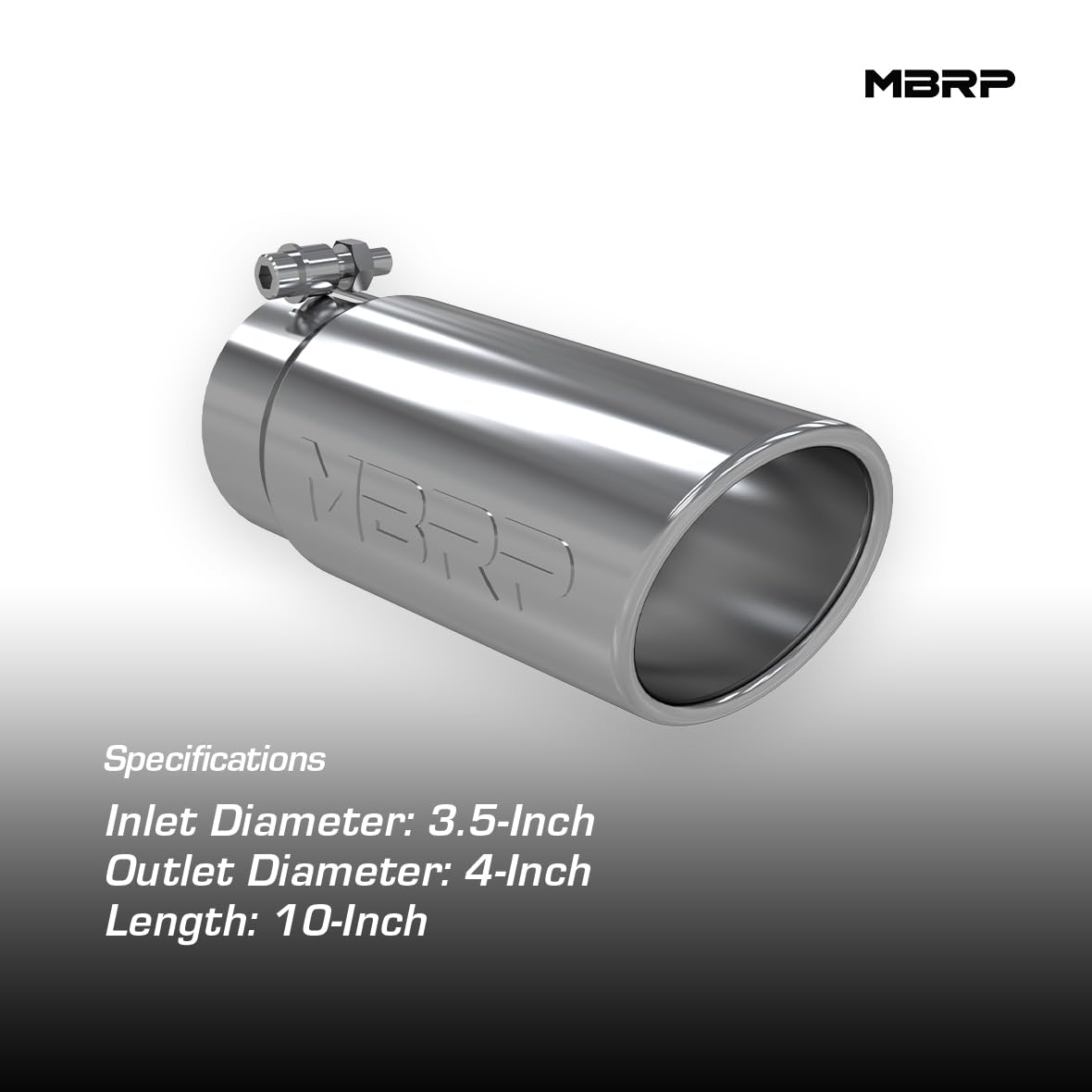 MBRP 4in O.D. Universal Tip Angled Rolled End 3 inlet 10 length
